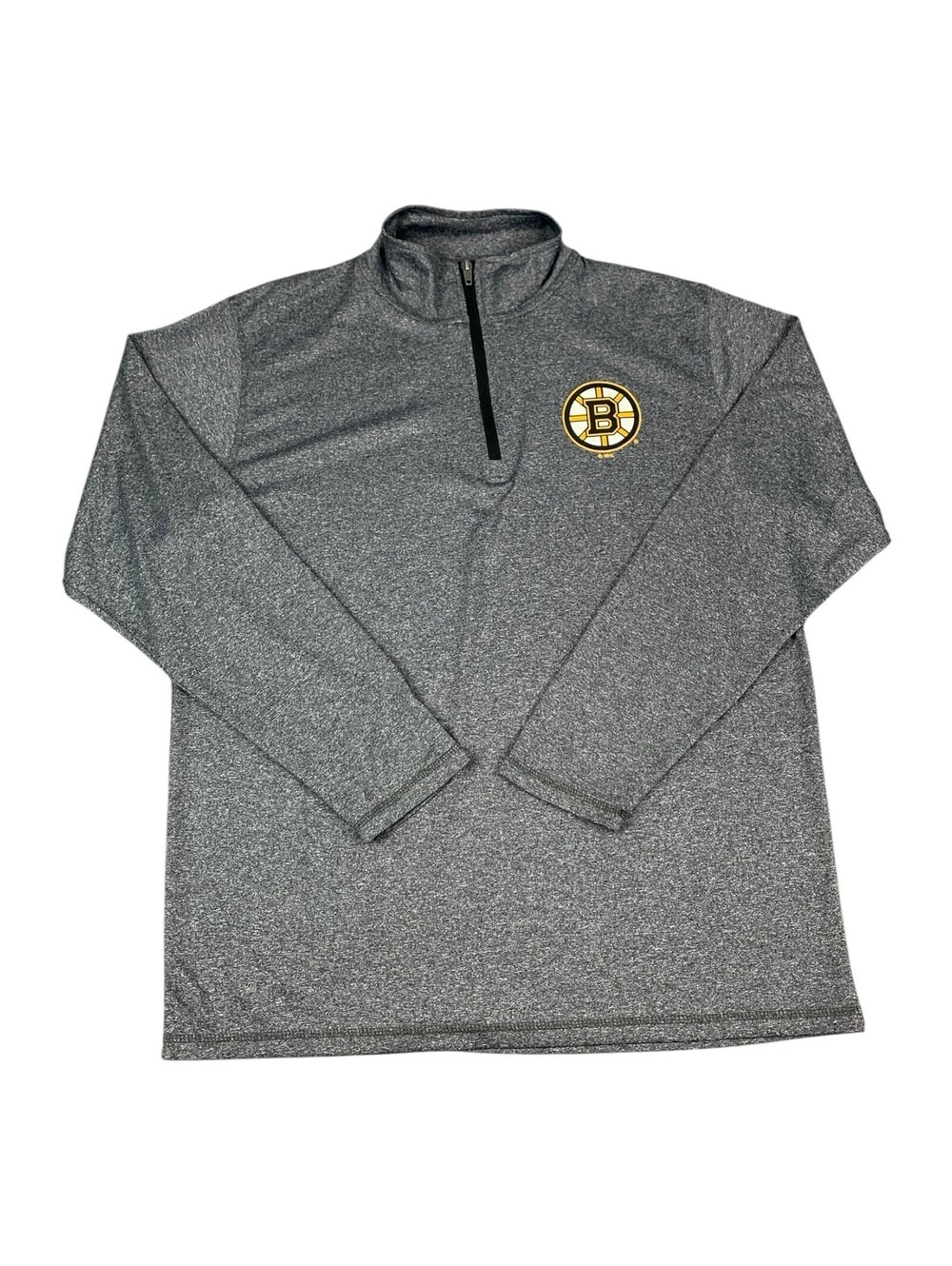 Boston Bruins 1/4 Zip Pullover Top Athletic NHL Gray Men’s Size Medium